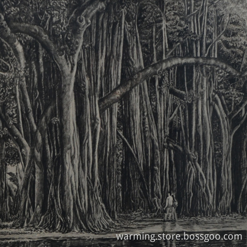In the old days, small art pen painting